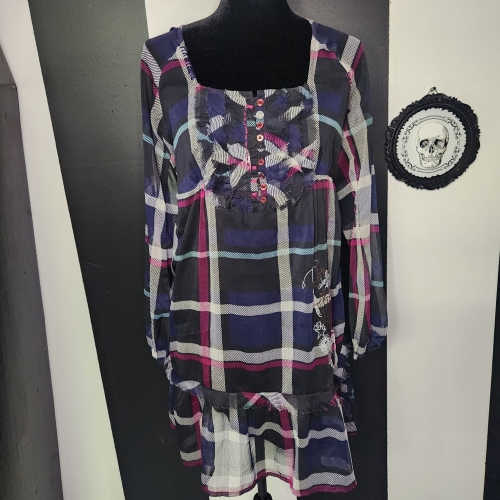Desigual Multicolor Plaid Dress